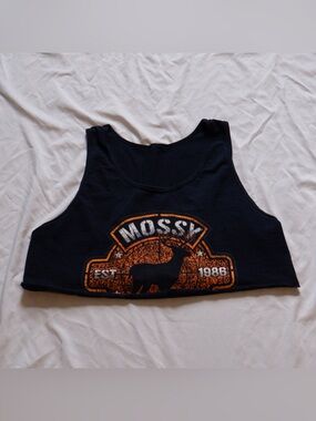 Vintage Mossy Oak Black Crop Tank